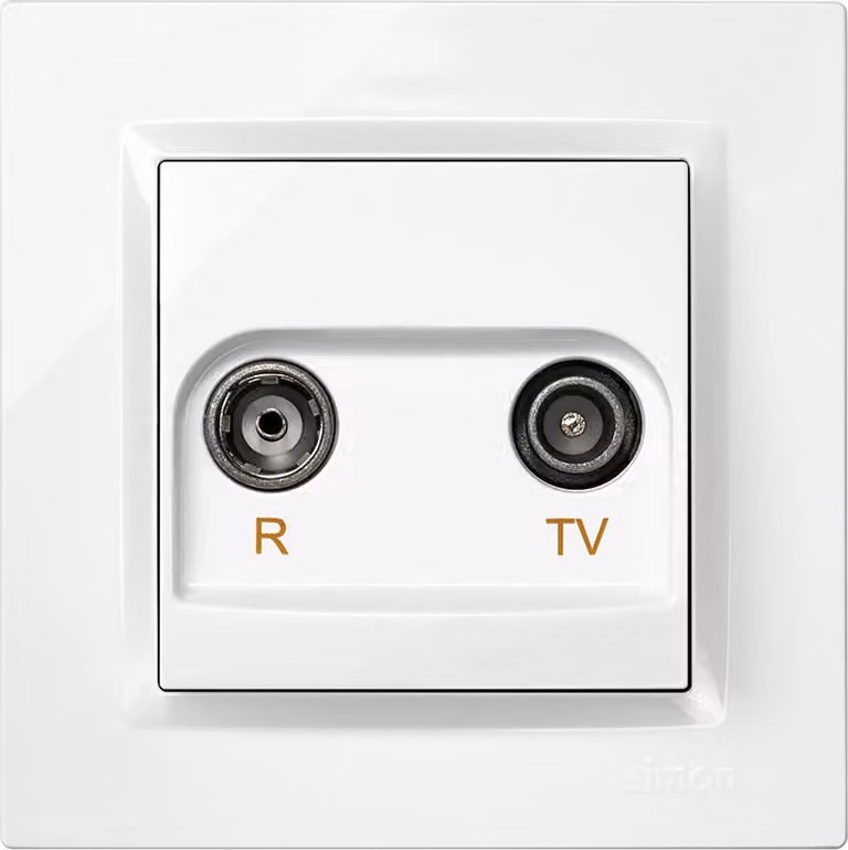 Presa d'antenna per TV e radio Simon Plastica