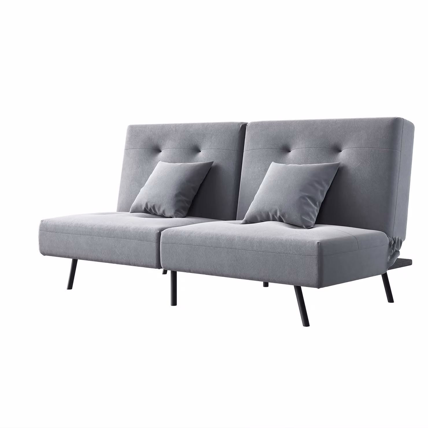 SONNI 180x89x78cm Divano pieghevole grigio Divano e letto in uno, schiuma ignifuga, pile per bambini