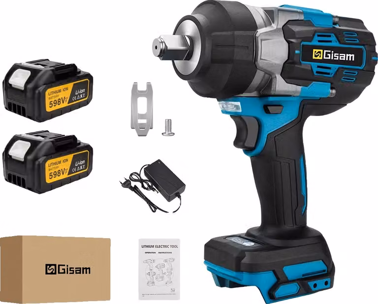 Avvitatore a impulsi elettrico, coppia 2800 N-m, motore brushless, 2 scatole di batterie