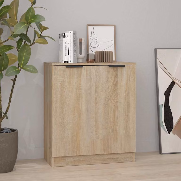 Credenza sospesa vidaXL in legno tecnico color rovere, L: 60 cm, P: 30 cm, H: 70 cm