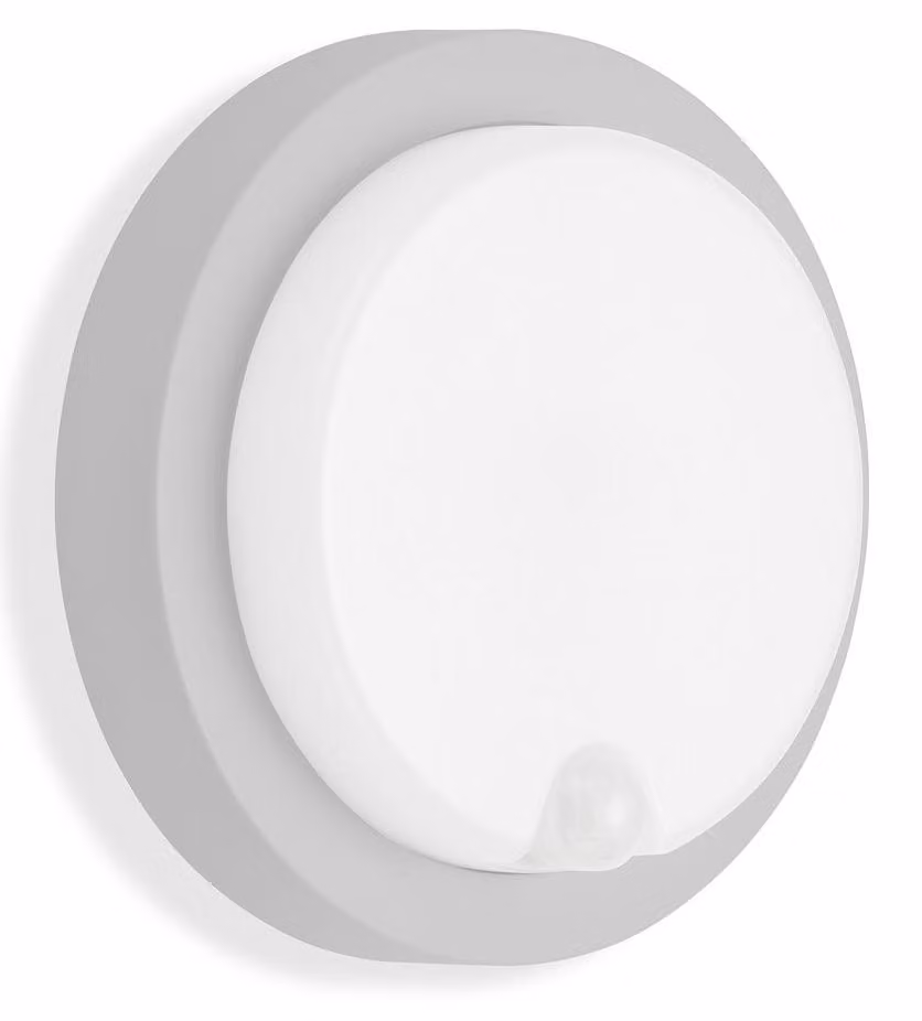 Lampada da esterno a LED con sensore di movimento IP44 12 W argento plastica Ø 17 cm Telefunken