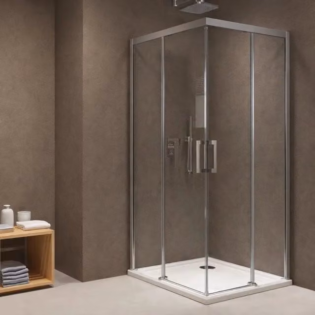 Lato cabina doccia angolare camelia ante scorrevoli 140 cm