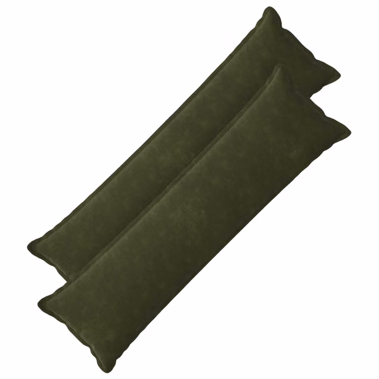 Set di 2 federe vidaXL HOUTEN verdi in microfibra, L 145 cm x L 40 cm