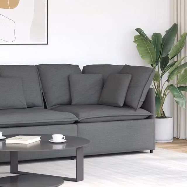Modulo Angolare Divano Modulare con Cuscini Grigio Scuro 100 cm 4104448