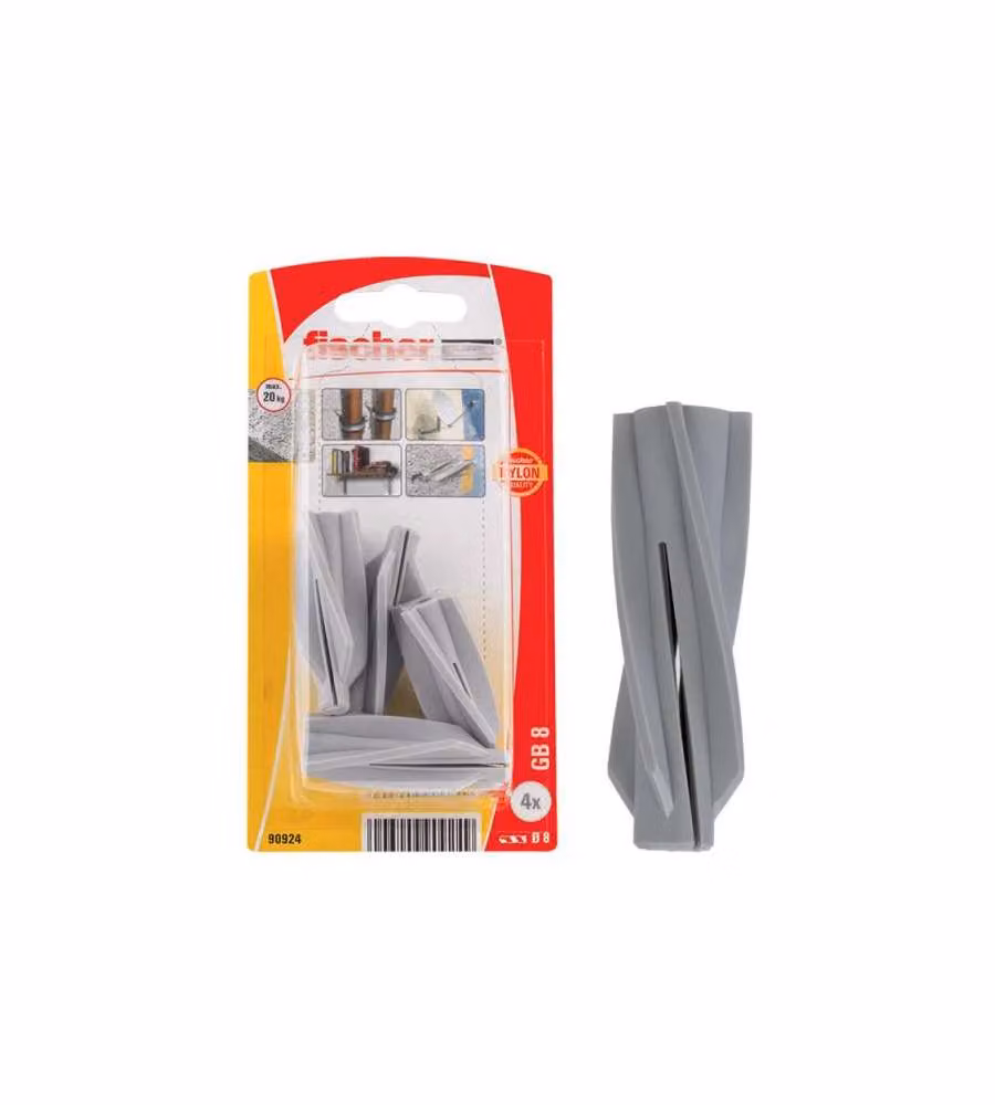 Fischer Tasselli GB 8 K per calcestruzzo cellulare e gasbeton (4 Pz.)