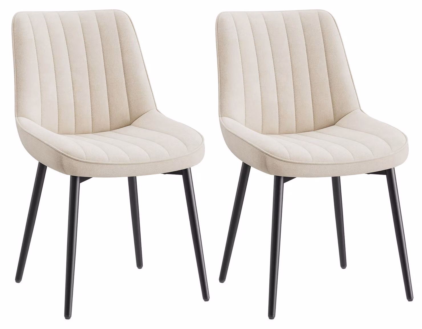 Set di 2 sedie da pranzo, con seduta generosamente imbottita e schienale ergonomico per un comfort duraturo nell'uso quotidiano, colore beige