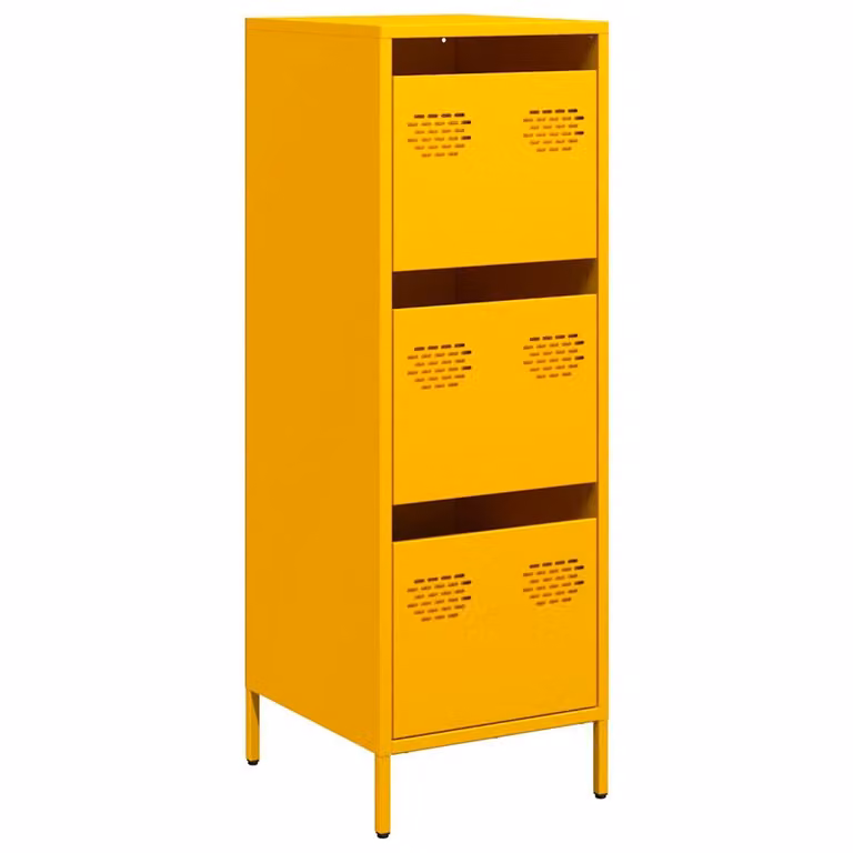 Credenza Giallo Senape 39x35x103,5 cm in Acciaio