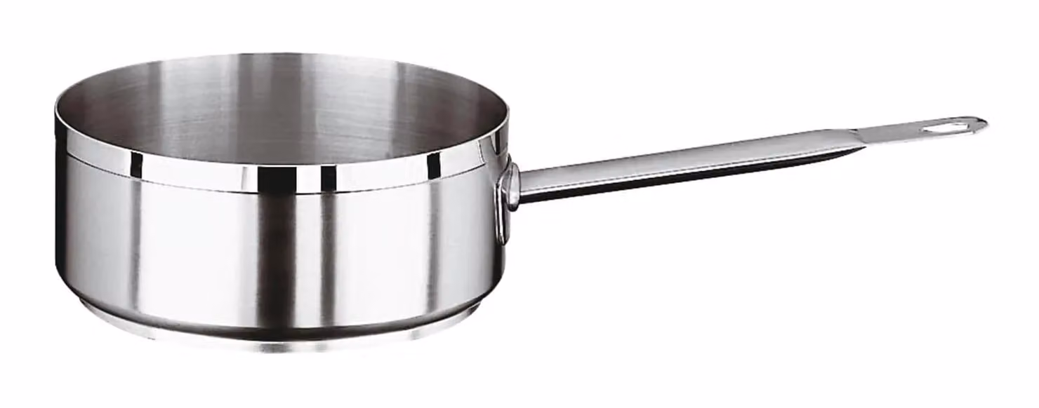 Casseruola Bassa Serie 1100 in acciaio inox con un manico per induzione, diam.24cm