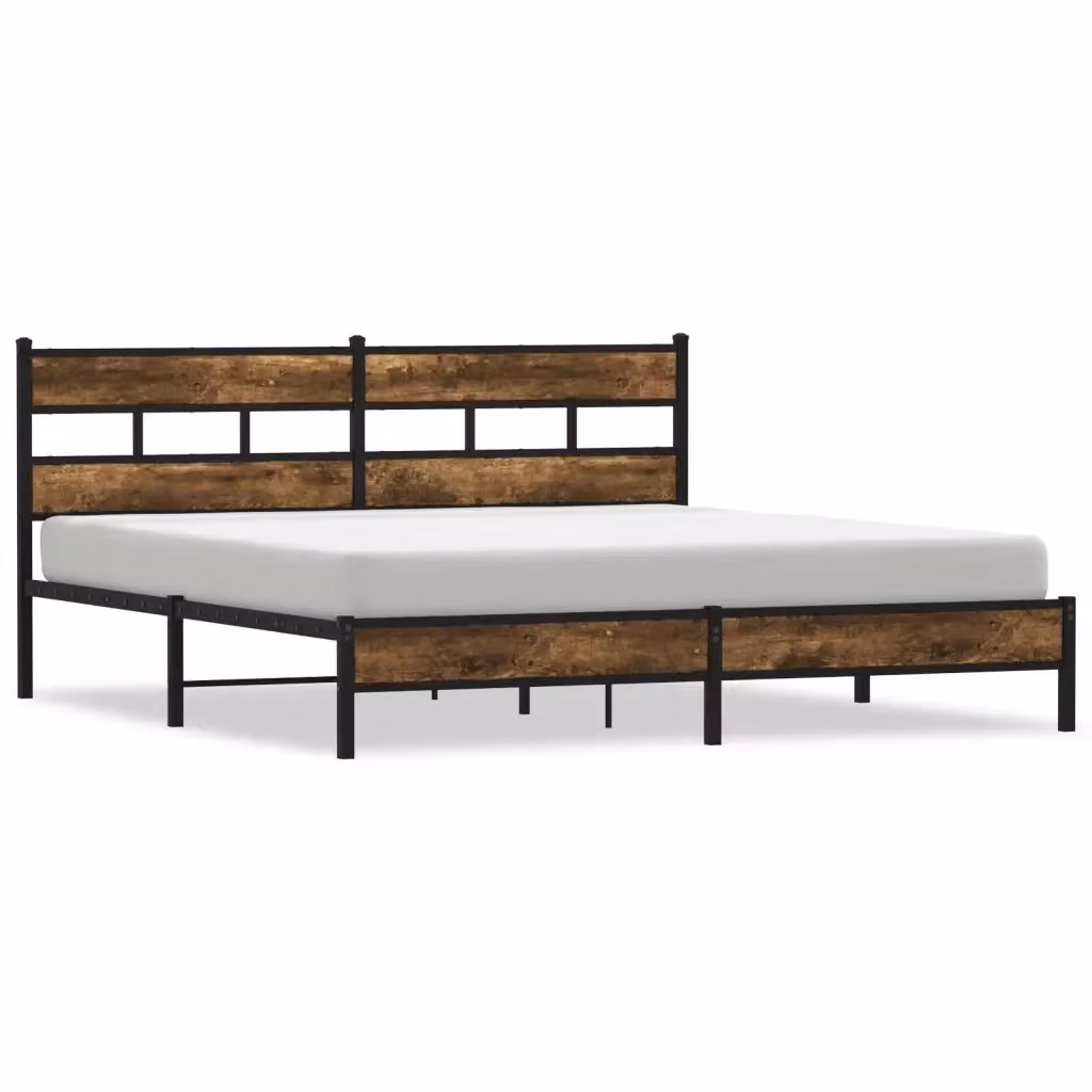 Giroletto in metallo vidaXL colore rovere fumo senza materasso L: 187 cm, P: 219 cm, H: 91,5 cm – 2