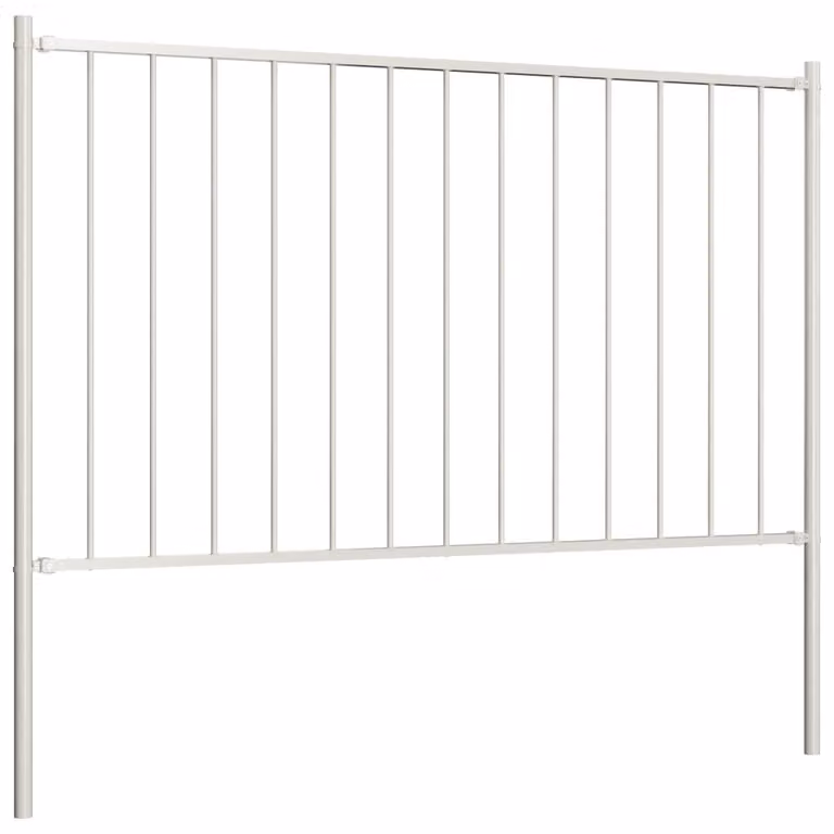 Pannello di recinzione Woerden con pali in acciaio 1,7x0,75 m Bianco