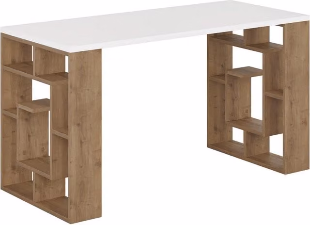 scrivania in legno "Maze" 140 x 60 x 75 cm - Bianco