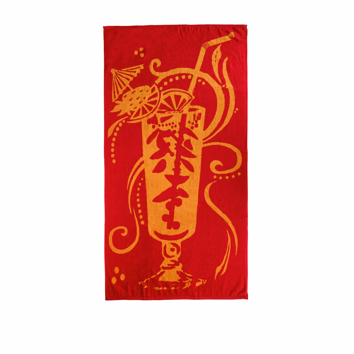 Telo mare KASANOVA rosso con stampa grafica L 90 cm x P 165 cm – 2