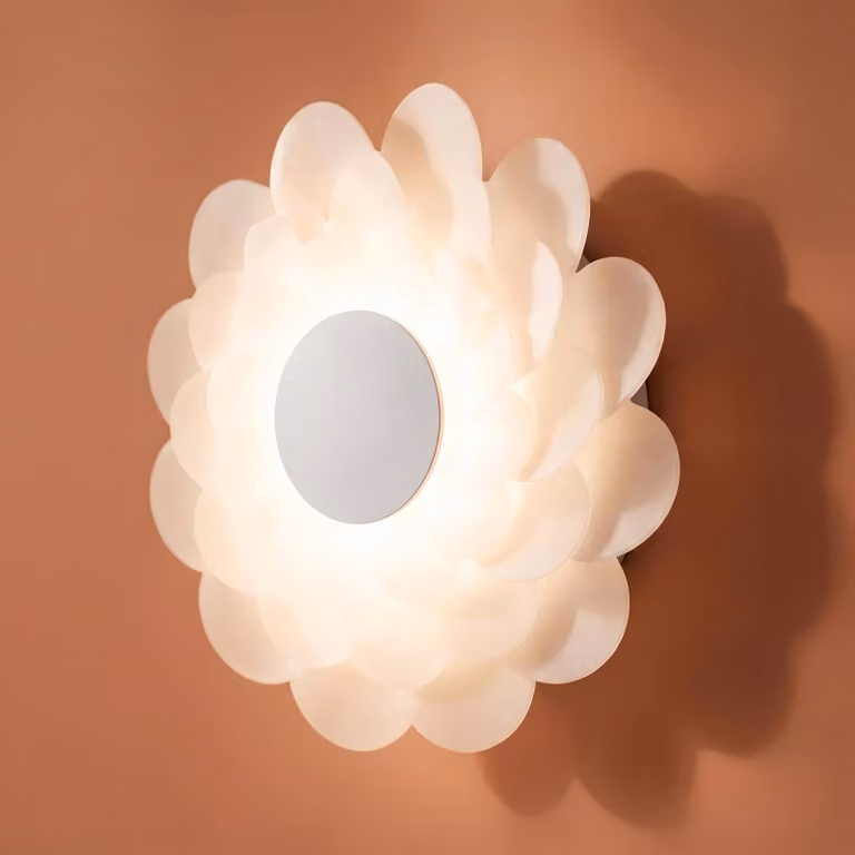 Applique da parete Bloem Lucande, dimmerabile, Bianco / Opale, Soggiorno / Sala da pranzo, Plastica, Moderno, Applique