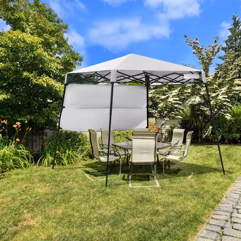 COSTWAY gazebo da giardino gazebo pieghevole per feste gazebo da giardino con borsa, gazebo in metallo per campeggio, feste, barbecue 181x181x210cm (bianco)