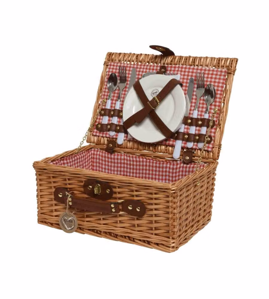 Set Picnic in Wicker 38x26x18 cm colore naturale
