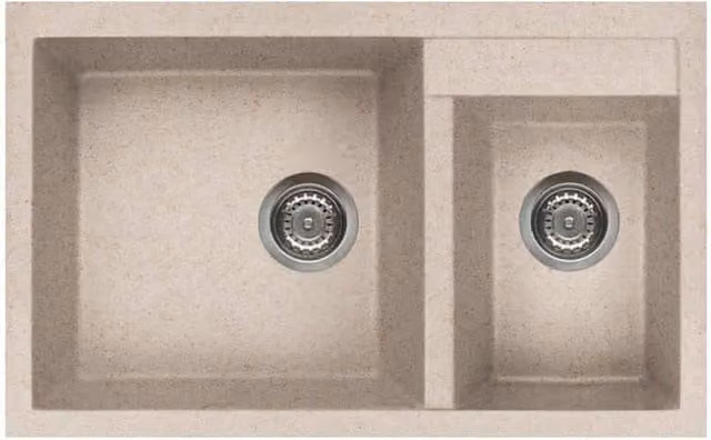 Lavello Elleci Incasso 2 vasche 81,5x50 Quadra 440 Granitek Avena LGQ44051