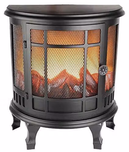 Camino elettrico a colonna – Effetto fiamma alimentato a batteria – Potenza di 1800 Watt – Per uso interno