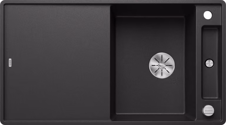 BLANCO AXIA III 5 S-F, in SILGRANIT® PuraDur®, colore antracite, reversibile, inclusa una tavola da taglio in legno
