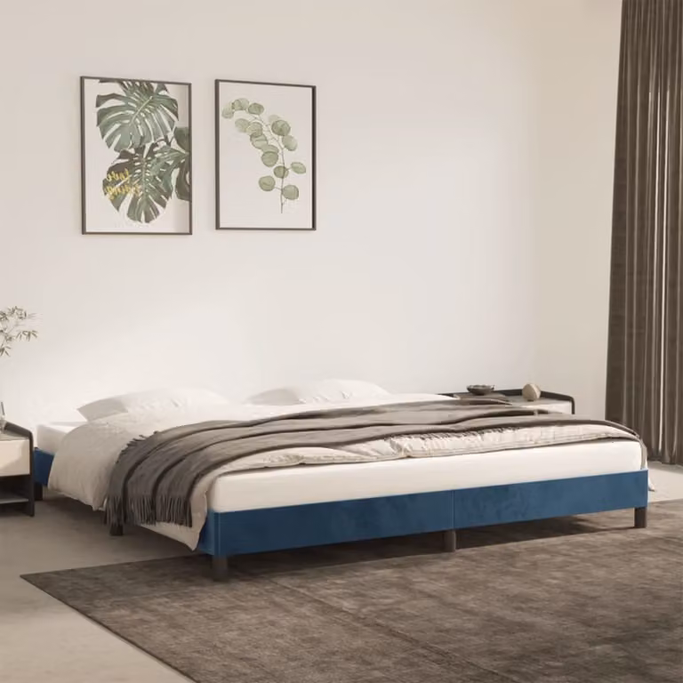 The Living Store rete blu scuro 200x200 cm in velluto