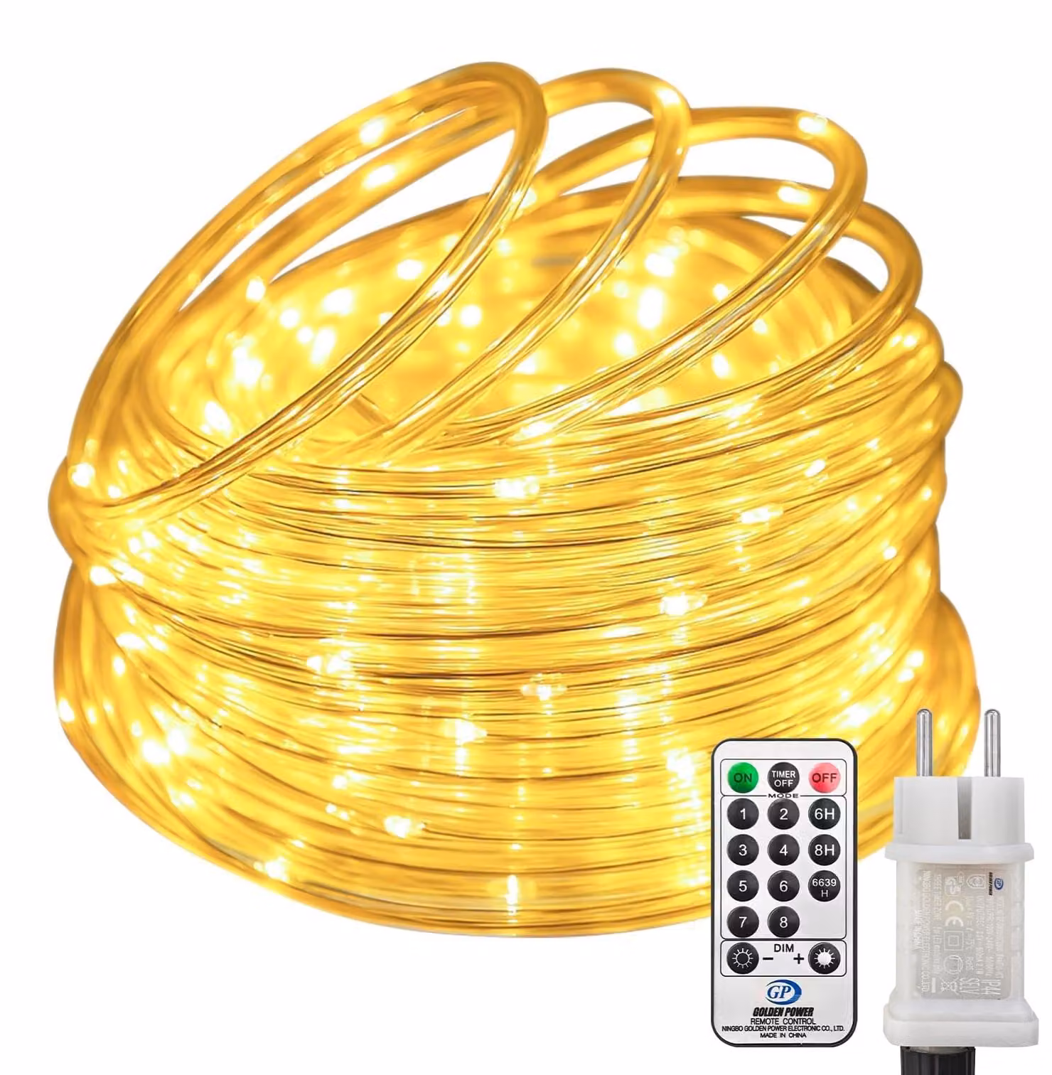 Tubetto luminoso a LED, 10 metri, 100 LED, grado di protezione IP65, dimmerabile, con telecomando