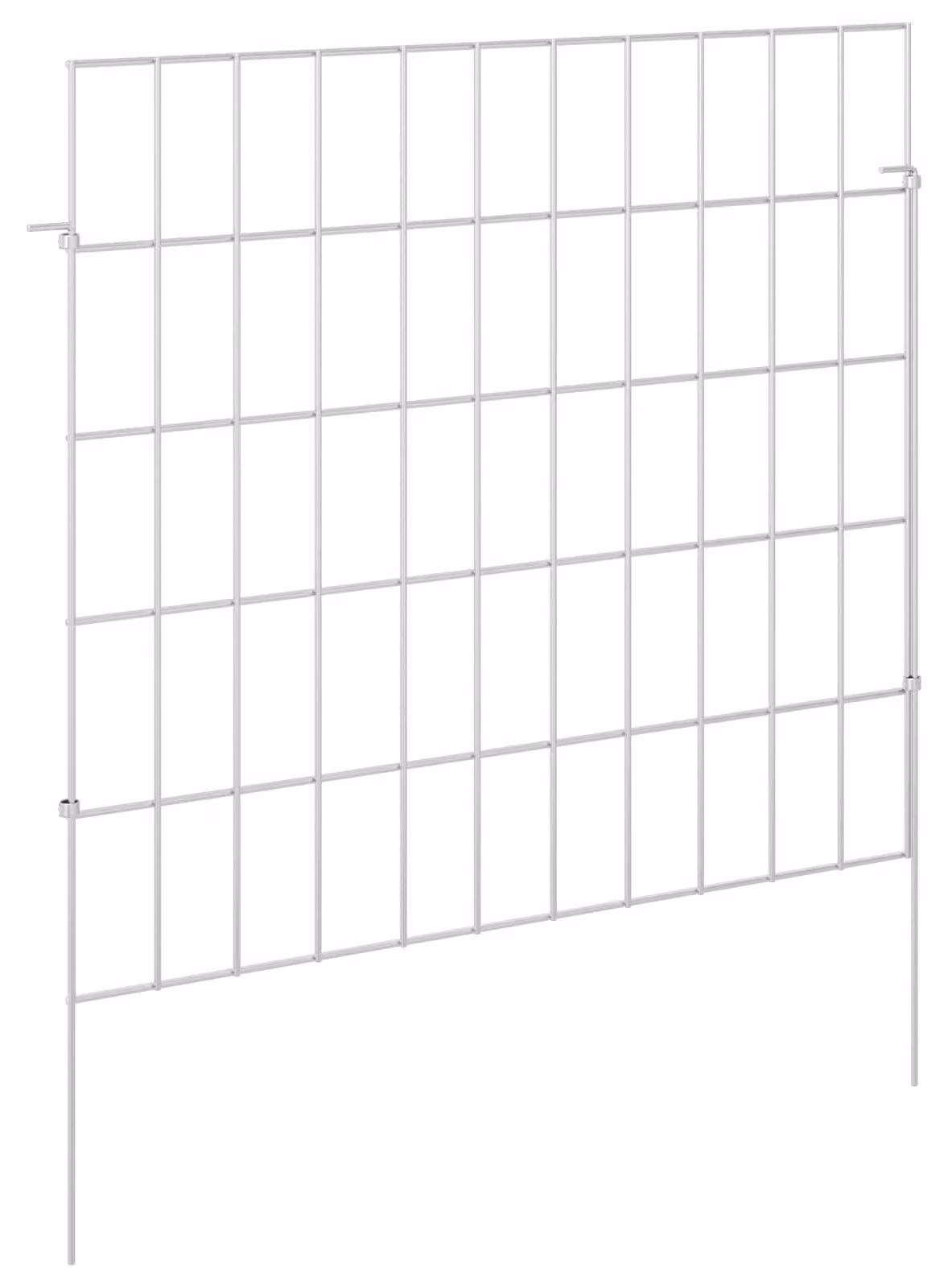 Recinzione da giardino con paletti, confezione da 24 pezzi, dimensioni 55 x 50 cm, rete argentata
