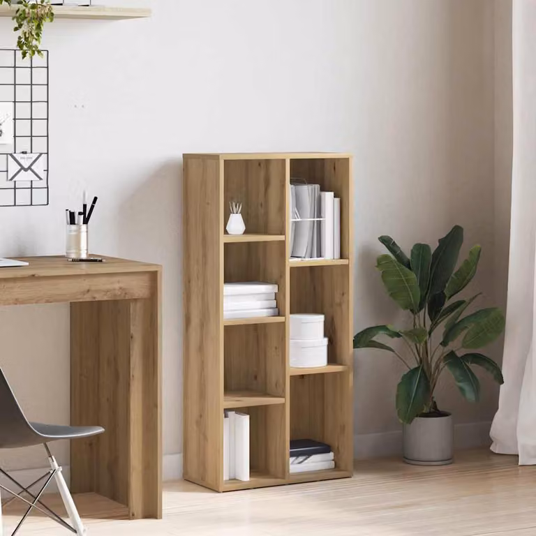 Libreria vidaXL in stile classico color rovere marrone con pannello posteriore, L 50 cm, P 25 cm, H 104 cm