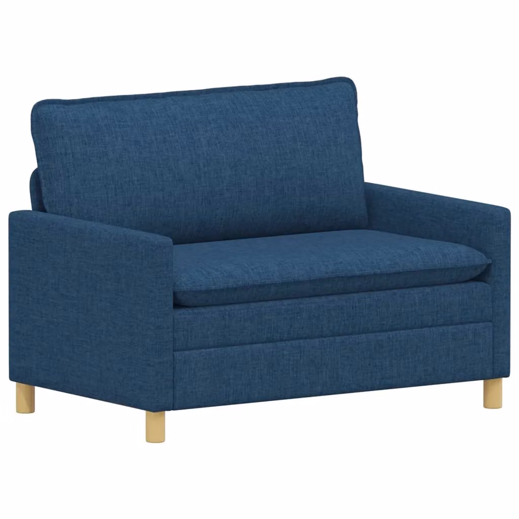 Divano a 2 posti vidaXL in tessuto blu con struttura in metallo, L: 126 cm, P: 81 cm, H: 87,5 cm – 2