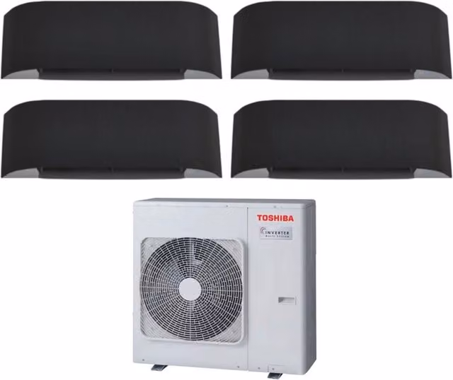 Climatizzatore Condizionatore Toshiba Quadri Split Inverter serie HAORI RAS-4M27U2AVG-E Grigio Scuro con Wi-Fi Integrato e Classe Energetica A++ – 1