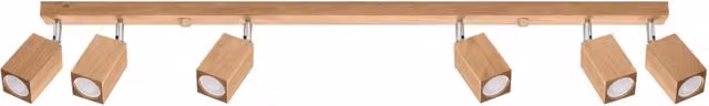 Plafoniera BAMBU 6 faretti legno scuro Pure Lume GU10