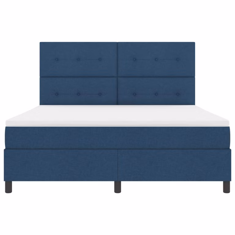 Letto a molle con materasso vidaXL in tessuto blu con illuminazione LED sottostante e porta USB, L/P: 180 x 200 cm