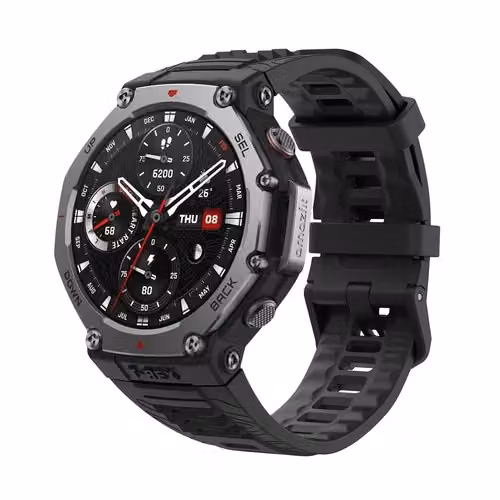 Smartwatch Amazfit T-Rex 3 con display AMOLED da 3,81 cm, GPS, Wi-Fi, Bluetooth, resistente all'acqua, colore nero – 3