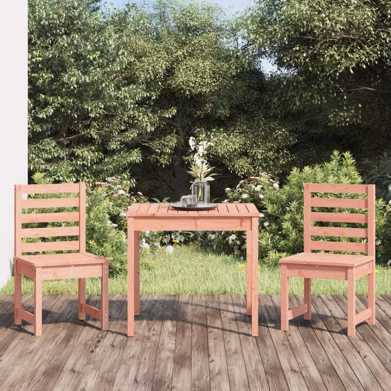Set Bistrot da Giardino vidaXL in Legno di Douglas Marrone, 3 Pezzi