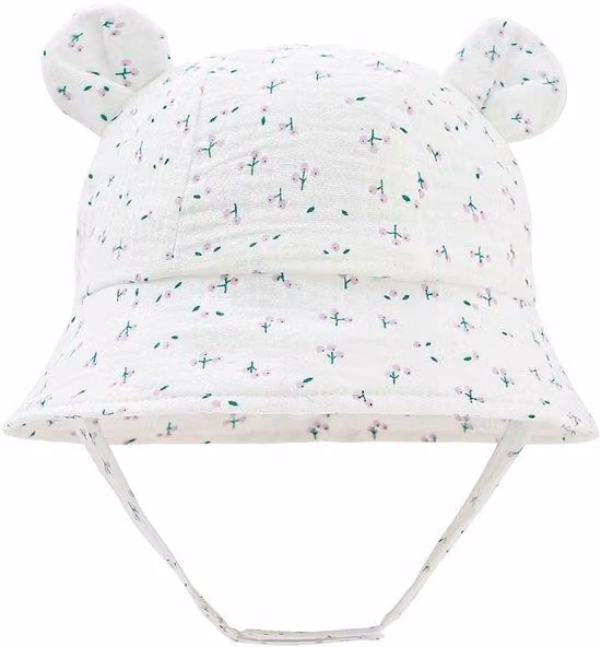 Cappellino da sole per bambini con protezione UV, colori abbinati, motivo floreale
