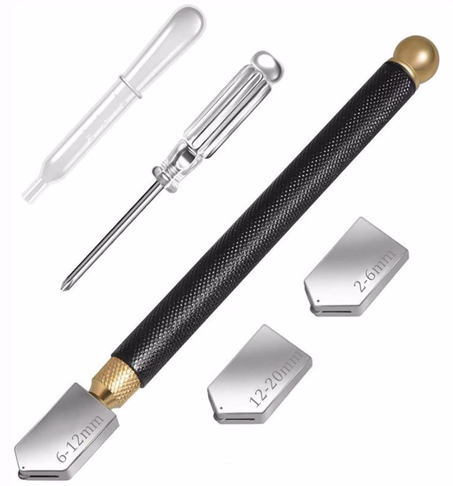 Tagliavetro con olio da taglio, testa di taglio da 2 a 20 mm, per specchi e piastrelle, utensile per tagliare il vetro