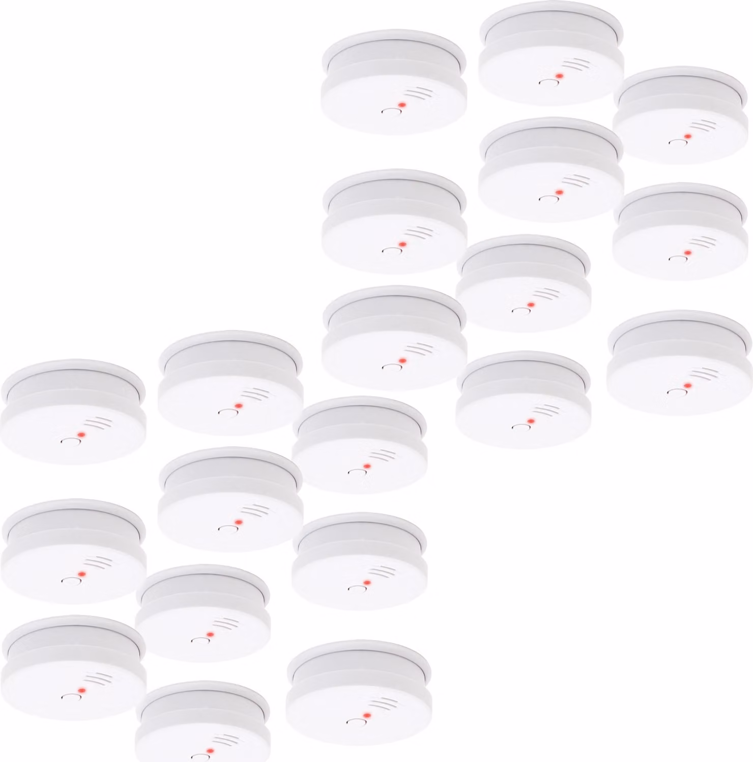 rivelatore di fumo 20x con batteria da 9V, lunga durata, volume di allarme 85dB, rivelatore di incendio wireless, DIN EN 14604
