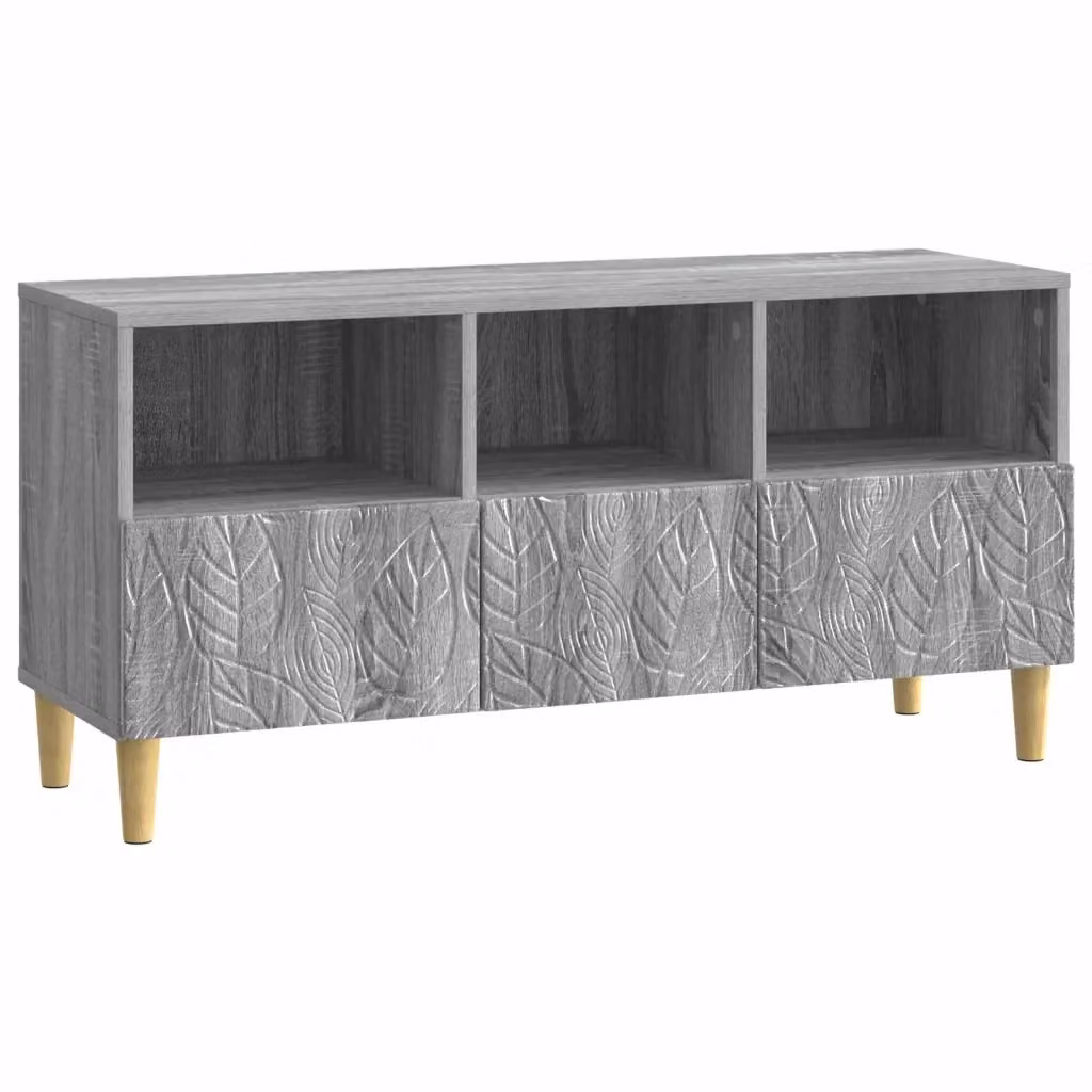 Mobile TV moderno in legno ingegnerizzato grigio Sonoma, L 102 x P 34,5 x H 50 cm – 2