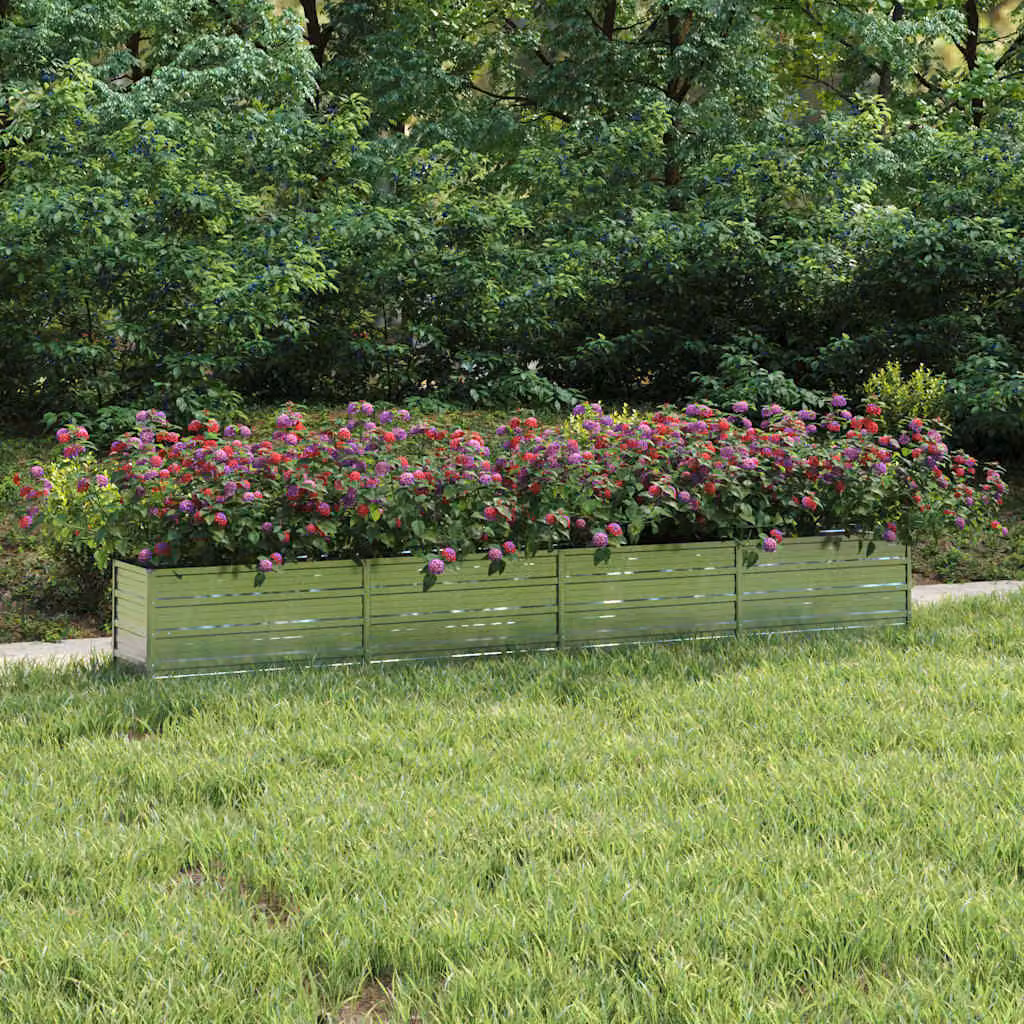 Letto rialzato da giardino vidaXL in acciaio zincato argento L: 320 cm, P: 40 cm, H: 45 cm