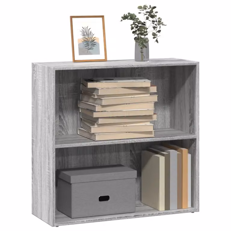 Libreria moderna vidaXL in legno e MDF, Grigio, L 80 x P 30 x H 77 cm