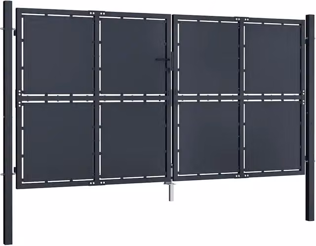 Cancello da Giardino in Acciaio 300x175 cm Antracite 144527