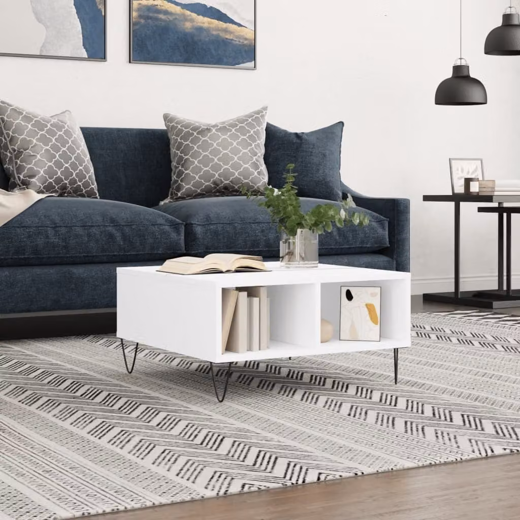 Maison Exclusive - Tavolino bianco 60x60x30 cm Materiale ligneo