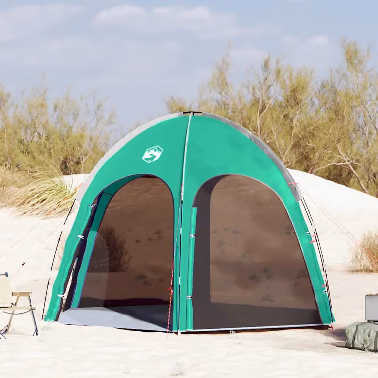 Tenda da piscina vidaXL verde in poliestere e fibra di vetro L: 366 cm, P: 305 cm, H: 231 cm