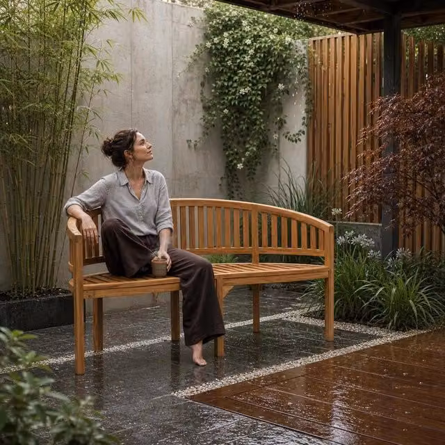 Banana Bench 151 Cm Solid Teak Wood