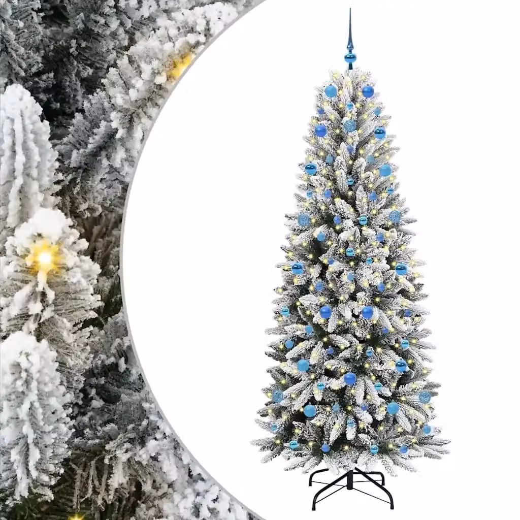 Albero di Natale artificiale moderno vidaXL bianco con luci LED warm white Altezza: 210 cm – 2