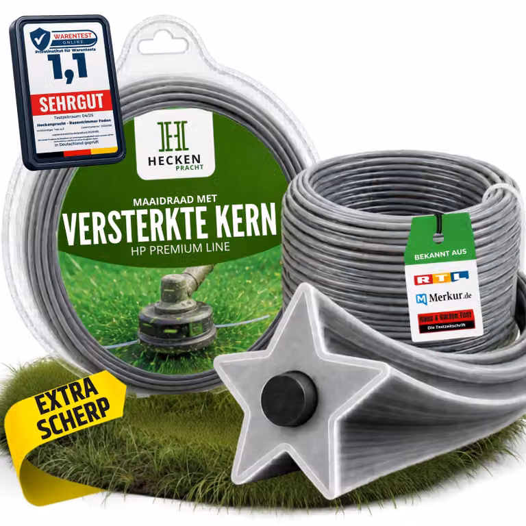 Filo per trimmer a forma di stella, diametro 3 mm, lunghezza 400 metri, adatto per trimmer e motoseghe