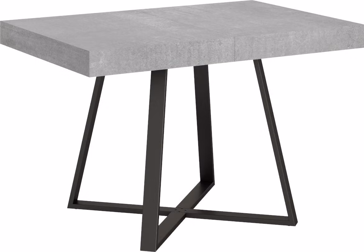 ITYHOME - Tavolo allungabile 120/224x90 cm Abbraccio cemento gambe antracite