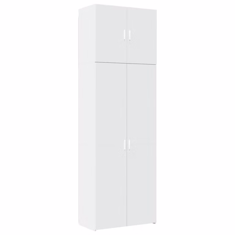 Credenza Bianca 80x42,5x249 cm in Legno Multistrato