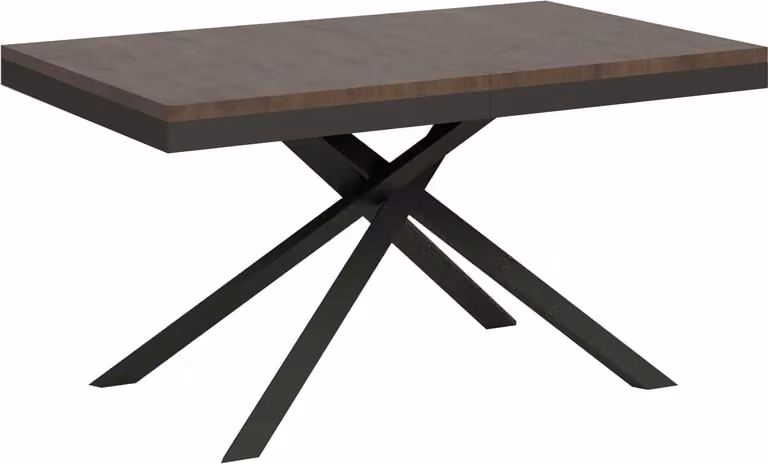 ITYHOME - Tavolo allungabile 160/264x90 cm Karida Evolution noce telaio e gambe antracite