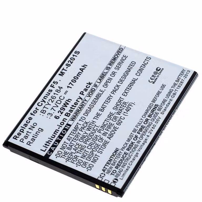 Batteria adatta a Mobistel Cynus F5 MT-8201B, MT-8201S, MT-8201W, 1700mAh