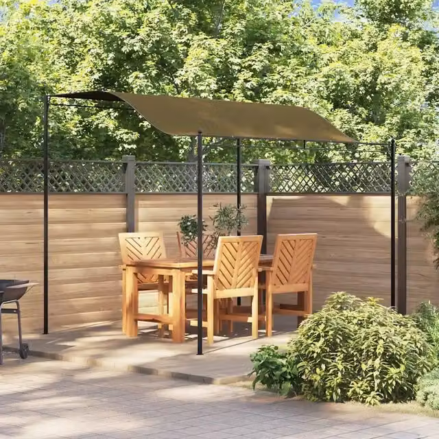 Tendalino Parasole VIDAXL Grigio L: 300 cm, P: 255 cm, H: 240 cm in Poliestere e Acciaio – 1