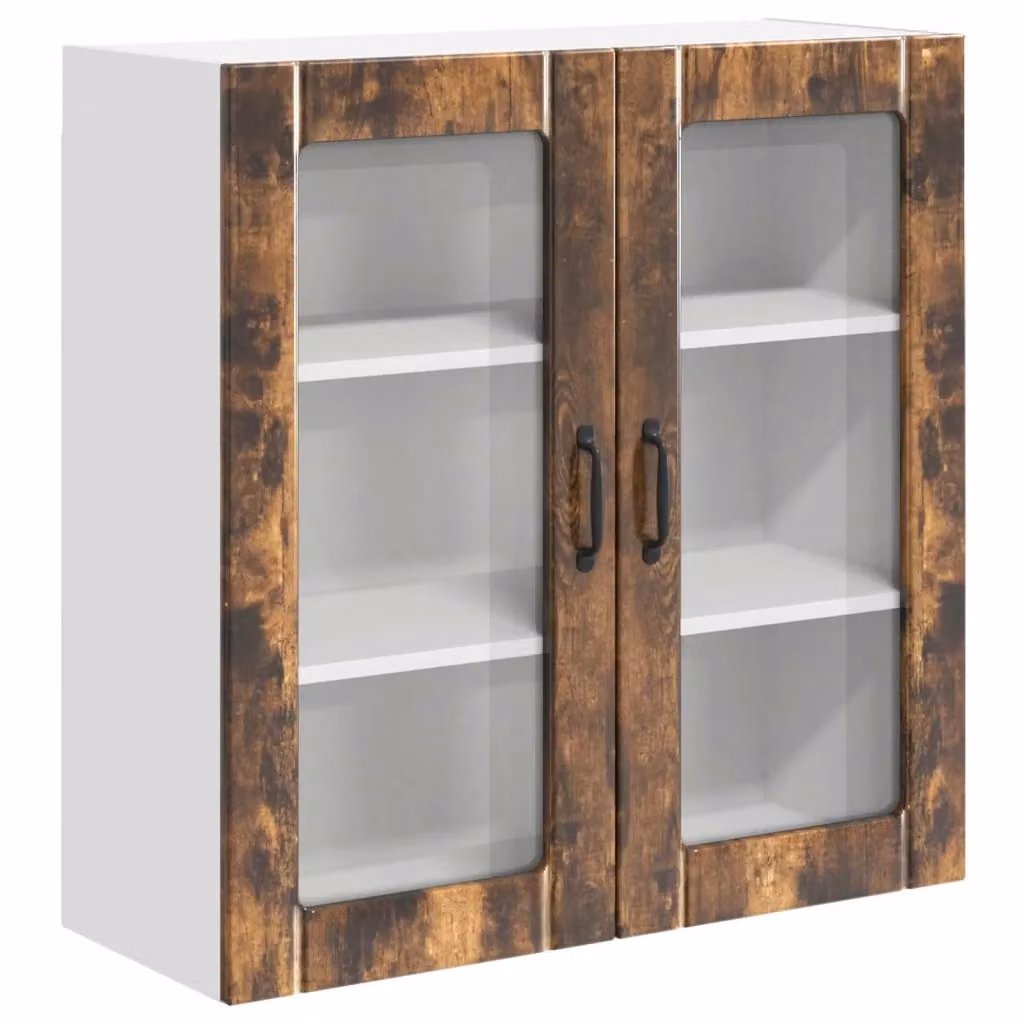 Armadio da cucina pensile vidaXL in legno rovere marrone con ante scorrevoli, L: 80 cm, P: 31 cm, H: 80 cm – 2